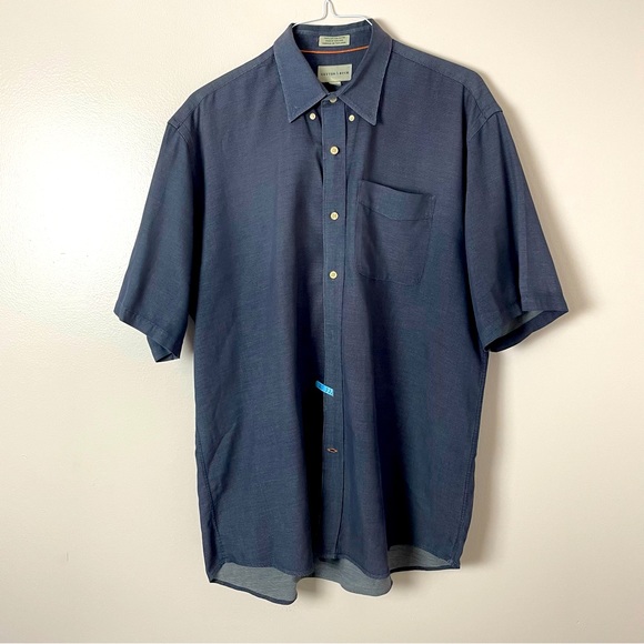 Cutter & Buck Dress Shirt Button Down Collar Short Sleeves Blue and White XXL - Picture 1 of 10